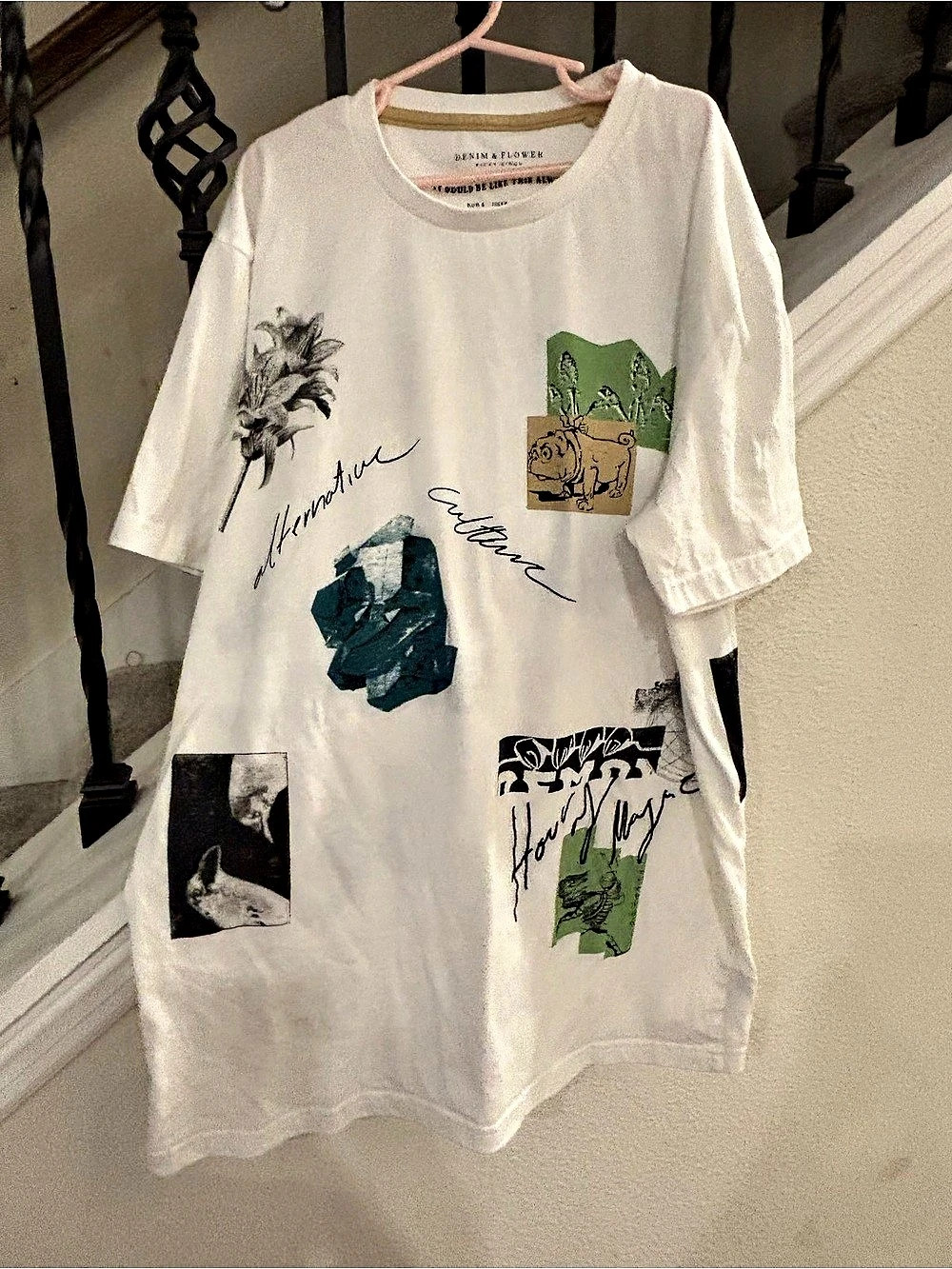 Denim & Flower It Could Be Like This Always Graphic Mens shirt Size Medium